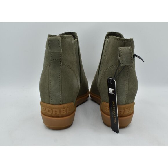 Sorel Womens Size 7.5 Evie II Chelsea Waterproof Stone Green Booties Boots Shoes - Picture 4 of 13